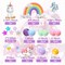 18 PCS Unicorn Cake Topper, Unicorn Rainbow Cake Decorations with Rainbow Stars Unicorn Foil Firework Balls Happy Birthday Cake Decorations for Boys Girls Kids Birthday (Style 1)